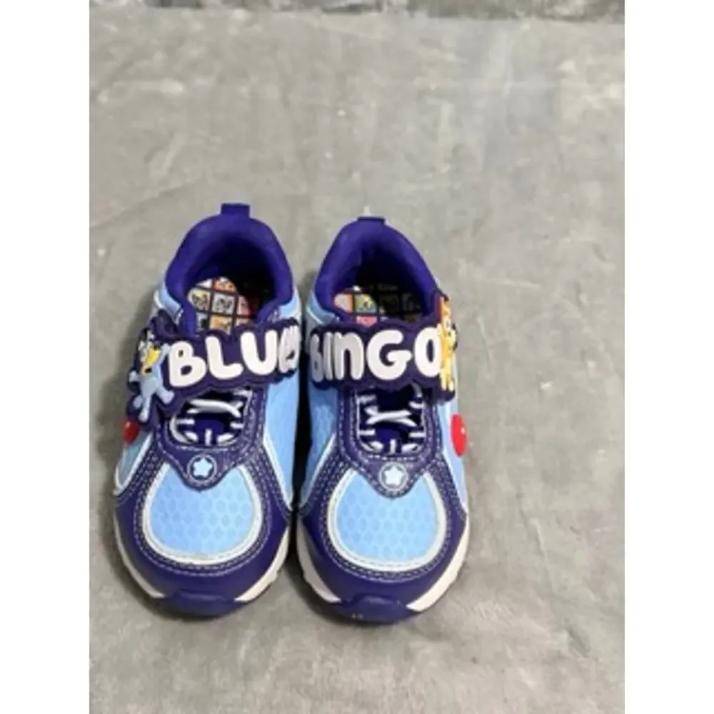 Bluey Bingo Light-Up Kids Sneakers Size 7 Blue Purple